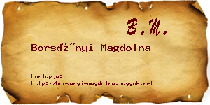 Borsányi Magdolna névjegykártya