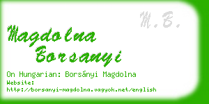 magdolna borsanyi business card